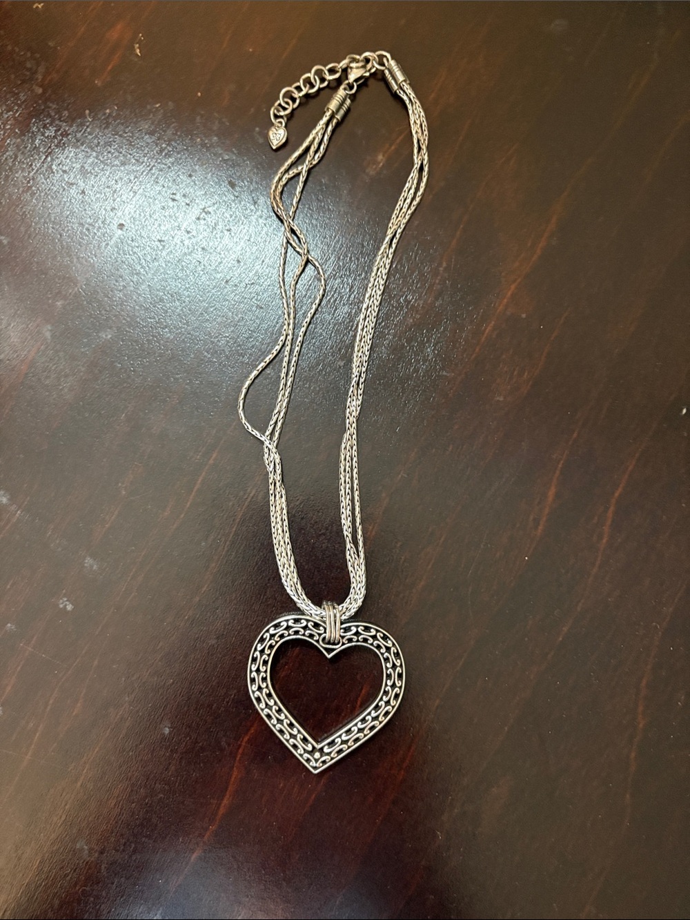 Brighton Silver Heart Filigree Pendant Necklace - Picture 1 of 5